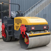 Compacteur à double tambour, mini-rouleau vibratoire pour asphalte, moteur diesel, capacités de 1 tonne, 3 tonnes, 5 tonnes, avec moteur Huade
