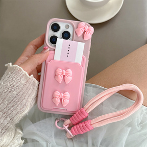 Fundas de Teléfono Modernas con Lazo <span class=keywords><strong>3D</strong></span> DIY y Cadena, Porta Tarjetas, Carcasa Trasera para <span class=keywords><strong>iPhone</strong></span> 16 Plus, 15, 17 Air, 18 Pro Max - Product Image 4