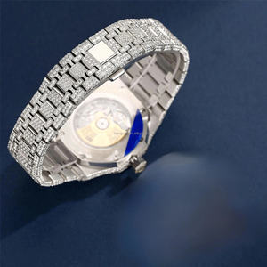 นาฬิกาผ่านการทดสอบเพชร โมอิสซาไนต์ ขนาด 40 มม. สแตนเลสสตีล กระจกแซฟไฟร์ แฟชั่นธุรกิจ ตัวเรือนแบบเข็ม ระบบกลไก ฮิปฮอป - Product Image 4