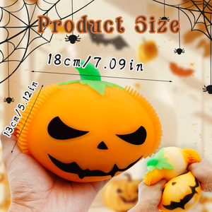 Balle anti-stress géante en forme de citrouille, moelleuse et compressible, pour enfants et adultes - Cadeaux de fête d'Halloween et de Noël, vente en gros - Product Image 2