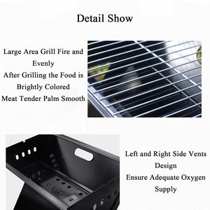 Cross-Border Multifunctional Adjustable Height Steel Folding Charcoal <b>Grill</b> Windproof Design Portable Detachable Non-Stick - Product Image 2