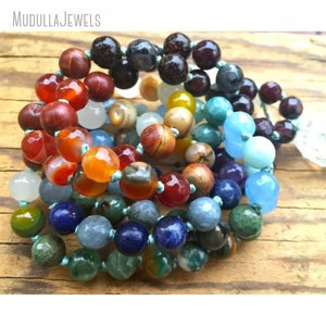 MN31873 Collar Mala <span class=keywords><strong>de</strong></span> 7 Chakras, Joyería <span class=keywords><strong>de</strong></span> Piedra <span class=keywords><strong>de</strong></span> Cuarzo <span class=keywords><strong>de</strong></span> Cristal Curativo para Yoga, Oración, 108 Cuentas Mala Hechas a Mano - Product Image 2