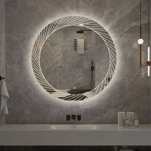 Tendance Moderne Personnalisé Rectangle LED Rétro-Éclairé Tactile Interrupteur En Alliage D'aluminium Cadre Salle De Bains Miroir Hôtel Salon Décoration - Product Image 5