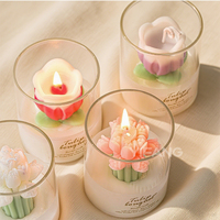 Duftende Tulpen strauß kerzen in Gläsern, exquisite blumen förmige Kerzen für Haupt dekoration und Geschenk