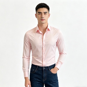<span class=keywords><strong>Camisa</strong></span> de Vestir Formal de Manga Larga para Hombre, Corte Entallado, Color Sólido, Estilo Sehe - Product Image 1