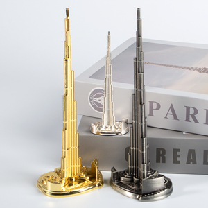 Personalizado Dubai edificios altos modelo turístico artesanías de Metal para regalo adornos de recuerdo artesanía de Metal de aleación de Zinc - Product Image 4