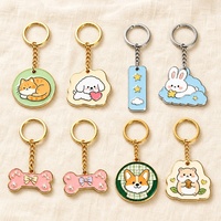 Porte-clés en métal décoratif en émail, motif animal de dessin animé mignon, pendentif pour sac à main, souvenir pour clé de voiture, cadeau de vacances, direct usine