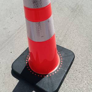 28 "(71 cm) 10LB cao cấp PVC linh hoạt an toàn giao thông đường bộ nón, ban nhạc Phản Chiếu (nón giao thông) màu cam, 71 cm - Product Image 6