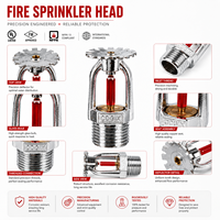 Tête d'incendie automatique en laiton certifiée CE ISO 68°C/79°C/93°C pour systèmes de protection incendie de plafond pour bureaux et commerces