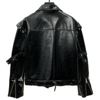 Blouson en cuir pour homme, style motard, tendance, coupe décontractée, court, type aviateur, vente en gros