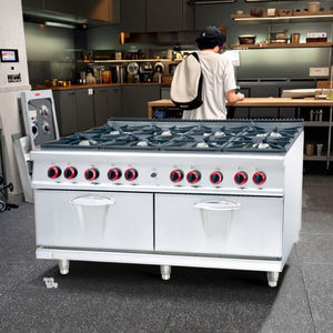 Cocina Industrial de Acero Inoxidable de 8 Quemadores, Doble Combustible (Gas), con Control de Temperatura, Potencia de <span class=keywords><strong>1C</strong></span> 6kW, Fácil de Limpiar, Garantía Completa - Product Image 4