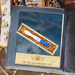 Boîte d'<span class=keywords><strong>annonce</strong></span> de <span class=keywords><strong>grossesse</strong></span> ovale gravée et écologique, boîte <span class=keywords><strong>personnalisée</strong></span> pour test de <span class=keywords><strong>grossesse</strong></span>, boîte à souvenirs DIY en tilleul <span class=keywords><strong>personnalisée</strong></span> pour papa - Product Image 2