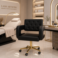 Chaise de technicien en pédicure en PU blanc, tabouret pivotant de salon, dossier réglable, mobilier de spa pour ongles