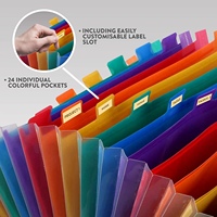 EP 086 Classeur extensible noir imperméable en plastique PP à 24 pochettes format Lettre pour documents
