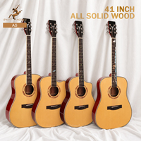 In-Stock Factory Wholesale 41Inch All Solid Wood Acoustic Guitar Solid Spruce Mahogany Glossy Finish Guitare Acoustique