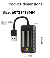 Boîtier AI sans fil USB Type C pour autoradio en métal noir, Android 13 CarPlay 2G 16G/4G 32G pour voiture