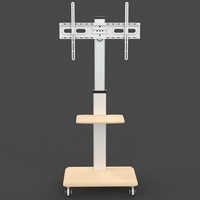 Carrito de TV de madera Altura ajustable Soporte de montaje de TV Carrito de TV Acero de plasma ajustable Se adapta a pantalla plana de 26-70 pulgadas