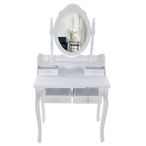 Phong cách mới gỗ đen bàn trang điểm Led Gương Vanity Dresser - Product Image 4