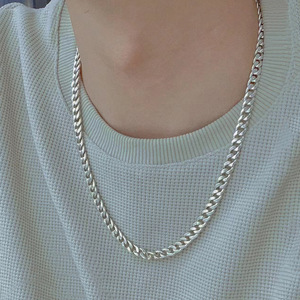 Collar de Plata de Ley S925 para Hombre y Mujer, Gargantilla Gruesa de Alta Calidad, Estilo Hip Hop, con Diseño Lateral Tallado, Joyería Fina de Estilo Cubano - Product Image 5
