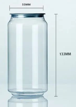 Pet şişe plastik kolay açık suyu olabilir 250ML 330ML 500ML kutular Pet içecek Pet Soda Can kapaklı