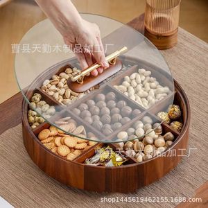Caja de almacenamiento de madera, diseño creativo para el hogar, caja de almacenamiento de nueve compartimentos para refrigerios y postres, caja de madera maciza para frutos secos - Product Image 5