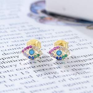 Peishang — boucles d'oreilles argent 925 Sterling, bijoux colorés, en pierre arc-en-ciel, à <span class=keywords><strong>la</strong></span> mode, pour filles, nouvelle collection - Product Image 2