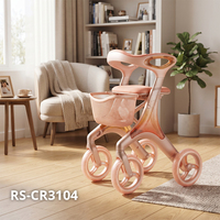 Déambulateur en fibre de carbone au design nouveau pour les personnes âgées, couleur or rose, design épuré, léger, aide à la marche Relaxsmith CR3104 CE