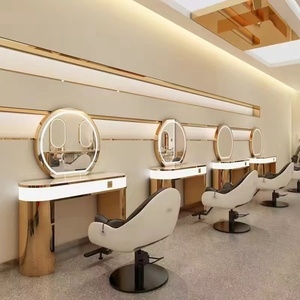 Ensemble <span class=keywords><strong>de</strong></span> mobilier <span class=keywords><strong>de</strong></span> <span class=keywords><strong>salon</strong></span> <span class=keywords><strong>de</strong></span> <span class=keywords><strong>coiffure</strong></span> Barber Shop Mirror Station Styling Miroirs <span class=keywords><strong>de</strong></span> barbier à led Miroirs <span class=keywords><strong>de</strong></span> barbier simples et doubles - Product Image 2