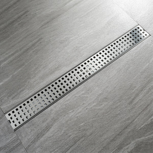 Inserto piastrelle bagno <span class=keywords><strong>scarico</strong></span> acqua lavello griglia in acciaio inox rettangolo lungo trappola di <span class=keywords><strong>scarico</strong></span> per WC - Product Image 1