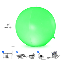Ballons de plage LED gonflables programmables DMX512 télécommandés, étanches IP68, pour fêtes, en plastique, flottants, rechargeables