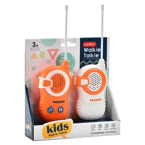 Drahtlose Plastik 2-teiliges Walkie-Talkie-Spielzeug für draußen Karikatur weißer Lärm Musik elektrisches Telefonzwischengerät Spielzeug für Eltern und Kinder