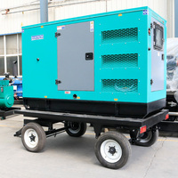 Groupe électrogène diesel portable super silencieux Leiteng 20-150 kW triphasé sur remorque, groupe électrogène industriel mobile sur remorque