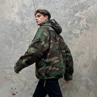 Veste coupe-vent de randonnée légère en softshell camouflage personnalisée pour homme, en nylon ripstop avec capuche