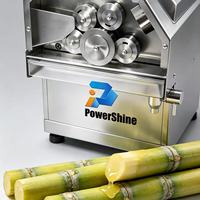 Powerfriend 5 Rollen RVS Motor Automatische Commerciële Fruit Suikerriet Persmachine Hoge Opbrengst Sapcentrifuge 0.75kw 220v/110v