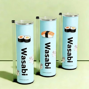 กล่องใส่ซูชิแบบกดพลาสติกทรงกระบอก บรรจุภัณฑ์แบบกดขึ้น วัสดุเกรดอาหาร กระดาษสำหรับใส่ซูชิแบบกด ไม่มีรีวิว - Product Image 4