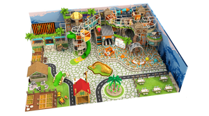 Équipement de terrain de jeux intérieur sur le thème de la jungle avec toboggan girafe, piscine à balles, <span class=keywords><strong>parc</strong></span> d'attractions pour enfants commercial - Product Image 2