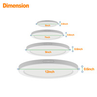 Lampe à panneau en plastique ultra-mince de 12 pouces, température de couleur réglable de 2700K à 5000K, à intensité variable, certifiée ETL