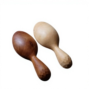 Handcrafted <b>Wooden</b> Kitchen Spoons Set of 2 Natural Wood <b>Utensils</b> for Cooking Stirring Mixing Serving - Product Image 3