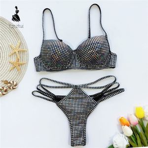 Conjunto de Bikini de Dos Piezas de Manga Corta y Cintura Alta YZ, Traje de Baño con Estampado Ecológico a la Moda - Product Image 5