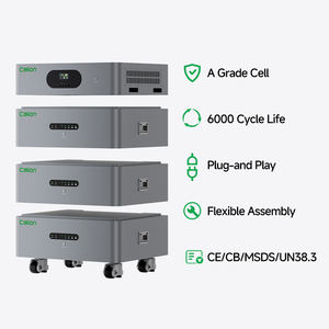 Batterie de stockage d'énergie solaire domestique LiFePO4 empilable 100Ah 51.2V, station d'alimentation portable, système d'alimentation de secours pour maison mobile - Product Image 5