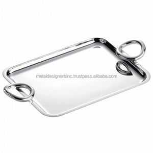 Bandeja de servicio de metal de calidad superior hecha a mano, diseño diferente para hotel y restaurante, la mejor bandeja de servicio - Product Image 2