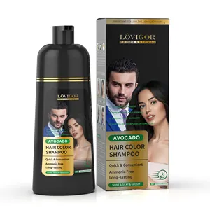 Permanent hair dye color shampoo natural black private label