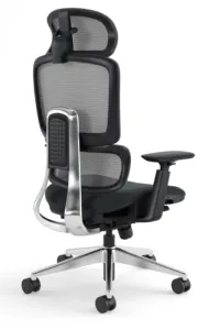 Cadeiras de escritório ergonômicas para trabalho com malha giratória ajustável personalizada tecido confortável alumínio 5 anos