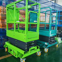 Plataforma de Trabajo Aérea con Capacidad de Carga de 240 kg y Altura de Elevación de 4 m, Mini Elevador de Tijera Manual para Uso Doméstico