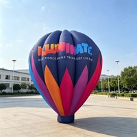 Ballon à air chaud gonflable de 4 m de haut avec lumière LED, nouveau motif, pour la promotion commerciale et la décoration d'événements