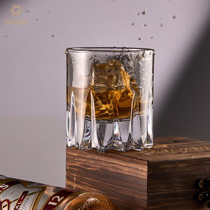 होम बार के लिए थोक लक्जरी उच्च क्षमता अच्छी गुणवत्ता वाला भारी बेस व्हिस्की ग्लास सीसा रहित पुराने जमाने का रॉक ग्लास - Product Image 4