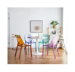 Стул из плексигласа в нордическом стиле, прозрачный креативный дизайнерский акриловый стул с кристаллами для домашнего кофейного коммерческого декора