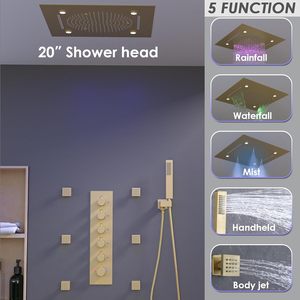 Матовая черная термостатическая Душевая система 35,5x12 дюймов - Product Image 5