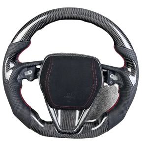 Volant personnalisé en fibre de carbone véritable pour <span class=keywords><strong>Toyota</strong></span> Camry 8ème génération/Corolla/Alio Hybrid <span class=keywords><strong>Venza</strong></span> Levin 2005 2007 2010 2012 2013 2020 - Product Image 2