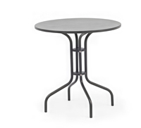 Ensemble de salle à manger d'extérieur moderne avec chaises en aluminium à cadre en maille textilène et table ronde pour hôtel, patio, balcon, loisirs